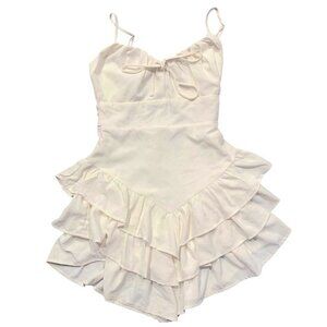 • One Clothing ruffled cream white mini dress xsmall